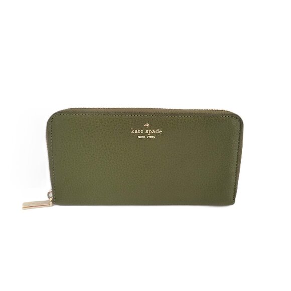 Kate Spade KH786 Lena Pebbled Large Continental Wallet Enchanted Green - Picture 2 of 7